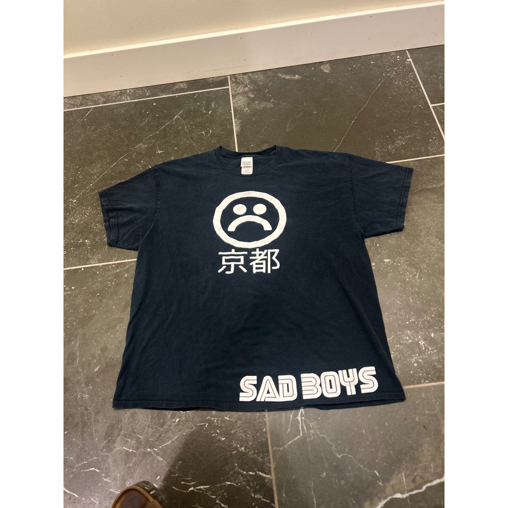 Sad Boys Yung Lean Kyoto Graphic T-Shirt Navy Blue Mens XL SBE Gildan Cotton